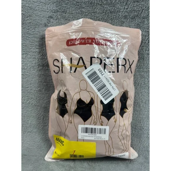 Shapermx Womens Tummy Control Bodysuit Shapewear Adjustable Straps Black XL - Picture 3 of 13